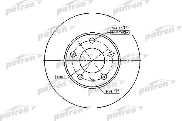 PBD2728 PATRON Тормозной диск (фото 1)