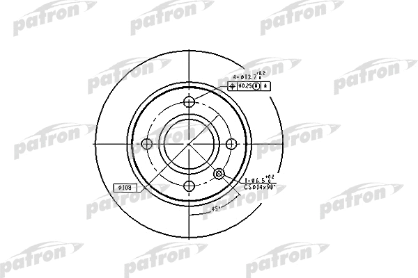 PBD2753 PATRON Тормозной диск (фото 1)