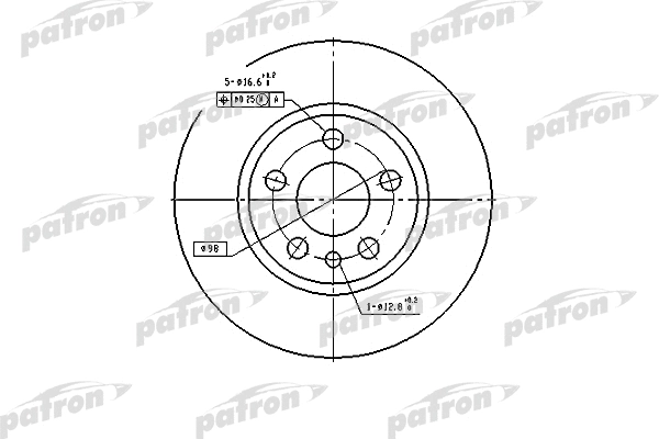 PBD2754 PATRON Тормозной диск (фото 1)