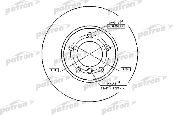 PBD2769 PATRON Тормозной диск (фото 1)
