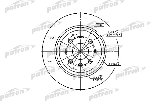PBD2772 PATRON Тормозной диск (фото 1)