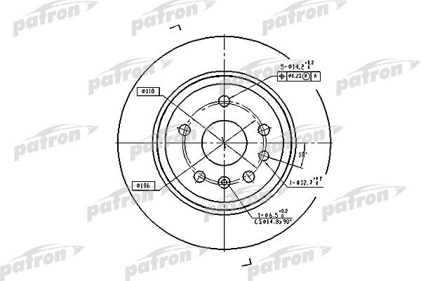 PBD2773 PATRON Тормозной диск (фото 1)