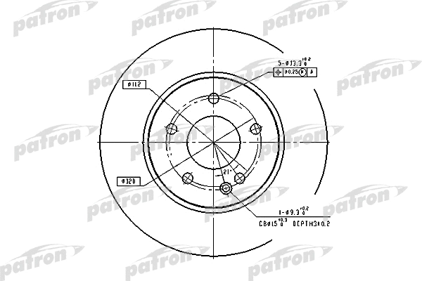 PBD2779 PATRON Тормозной диск (фото 1)
