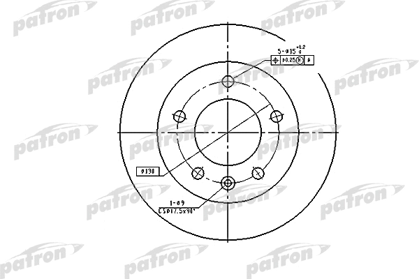 PBD2790 PATRON Тормозной диск (фото 1)