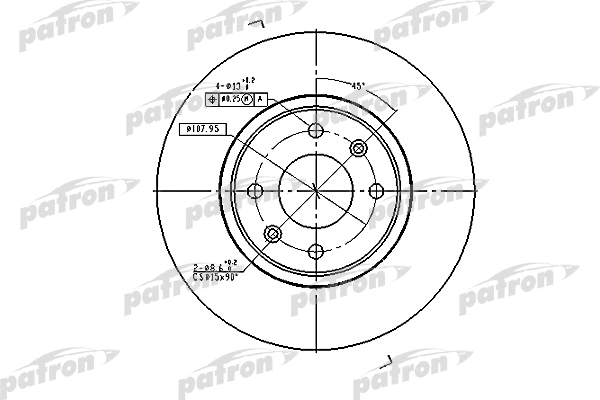 PBD2796 PATRON Тормозной диск (фото 1)