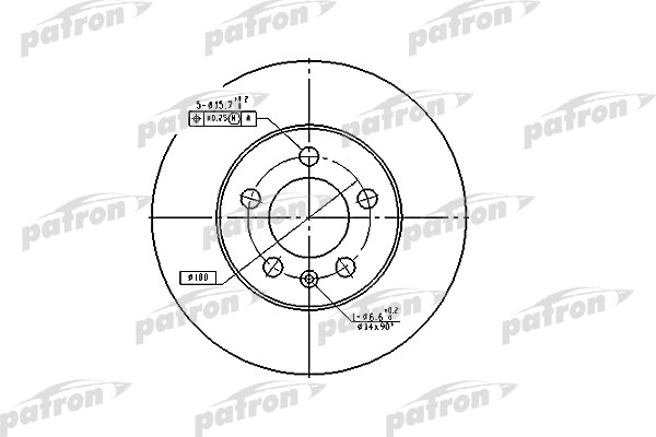 PBD2803 PATRON Тормозной диск (фото 1)