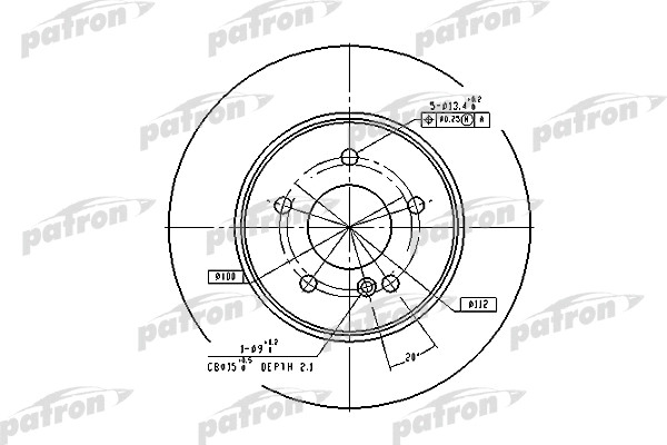 PBD2813 PATRON Тормозной диск (фото 1)