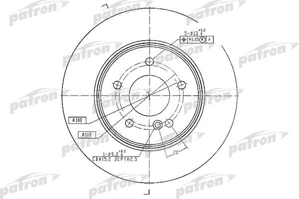 PBD4134 PATRON Тормозной диск (фото 1)