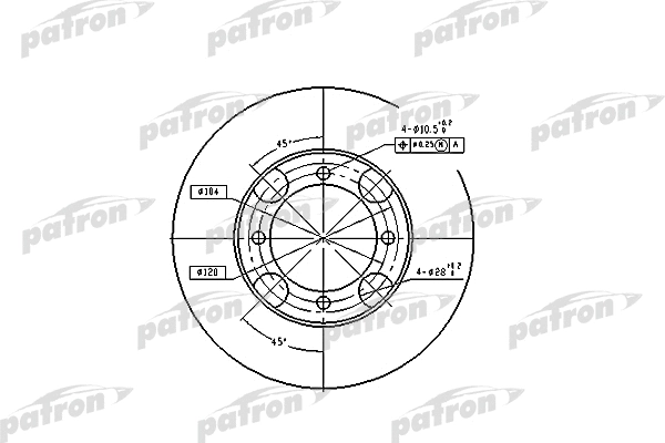 PBD4157 PATRON Тормозной диск (фото 1)