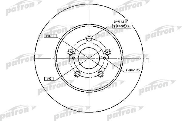 PBD4493 PATRON Тормозной диск (фото 1)