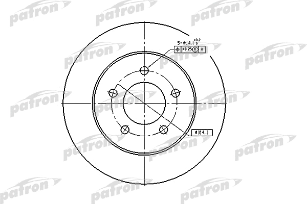 PBD5373 PATRON Тормозной диск (фото 1)