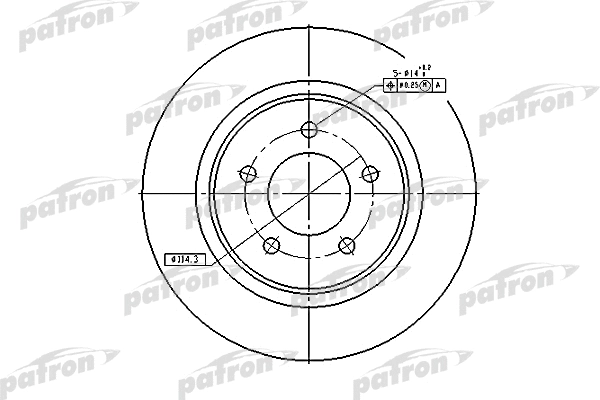 PBD5386 PATRON Тормозной диск (фото 1)