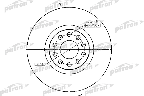 PBD7728 PATRON Тормозной диск (фото 1)