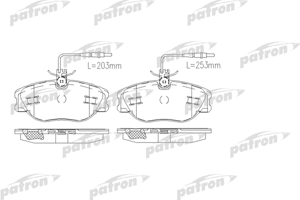 PBP1000 PATRON Комплект тормозных колодок, дисковый тормоз (фото 1)