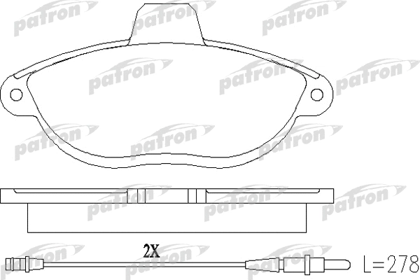 PBP1002 PATRON Комплект тормозных колодок, дисковый тормоз (фото 1)