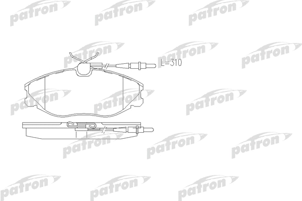 PBP1063 PATRON Комплект тормозных колодок, дисковый тормоз (фото 1)