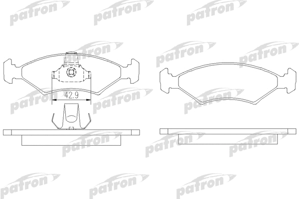 PBP1081 PATRON Комплект тормозных колодок, дисковый тормоз (фото 1)