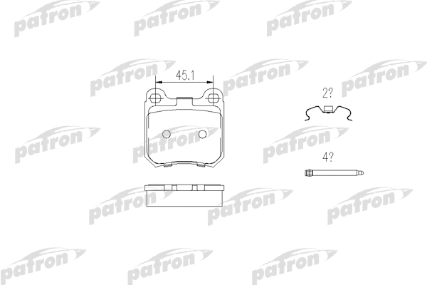 PBP1117 PATRON Комплект тормозных колодок, дисковый тормоз (фото 1)