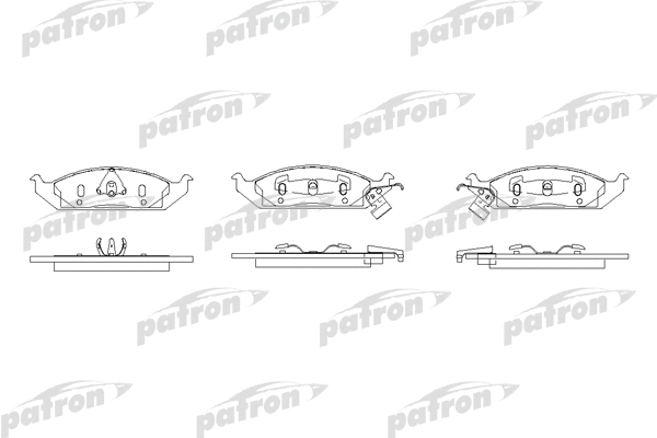 PBP1254 PATRON Комплект тормозных колодок, дисковый тормоз (фото 1)