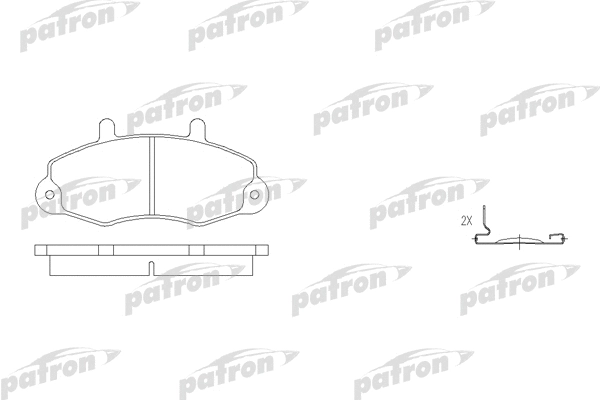 PBP1338 PATRON Комплект тормозных колодок, дисковый тормоз (фото 1)