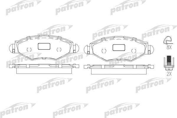 PBP1378 PATRON Комплект тормозных колодок, дисковый тормоз (фото 1)