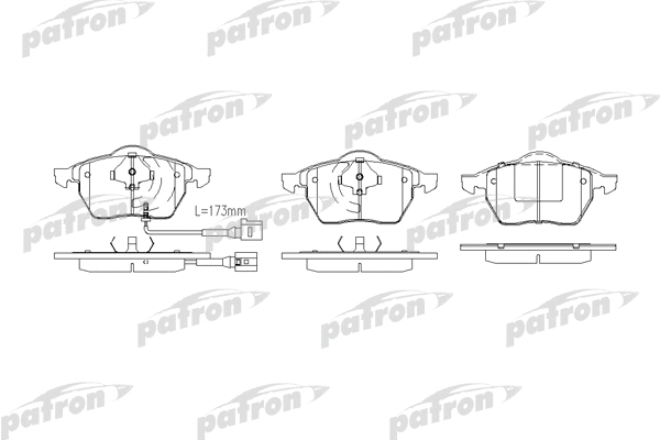 PBP1463 PATRON Комплект тормозных колодок, дисковый тормоз (фото 1)