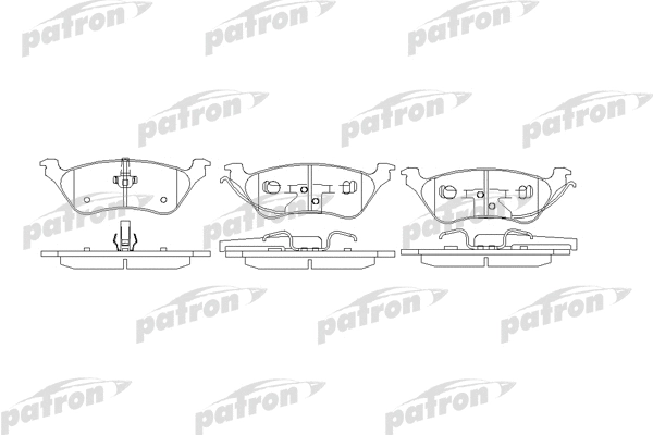 PBP1475 PATRON Комплект тормозных колодок, дисковый тормоз (фото 1)