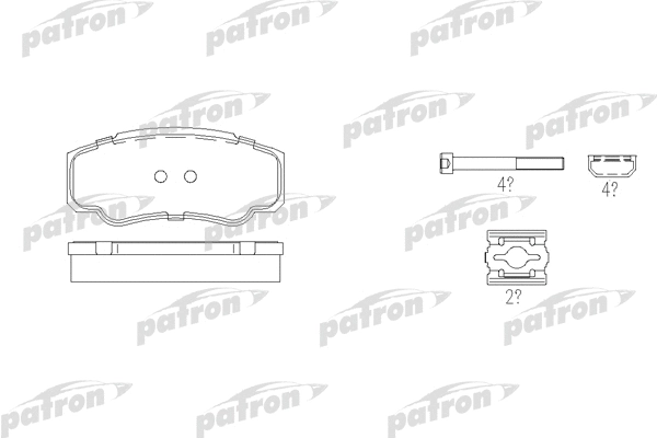 PBP1480 PATRON Комплект тормозных колодок, дисковый тормоз (фото 1)