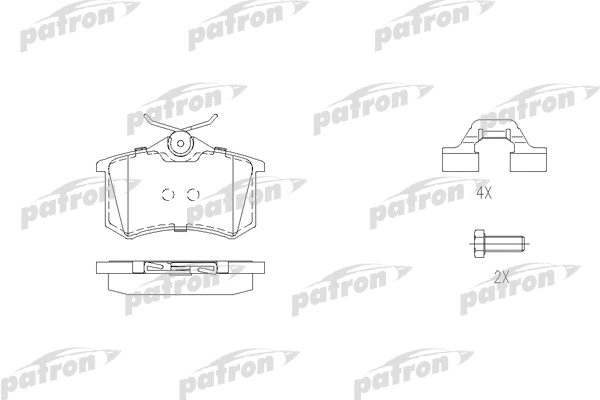 PBP1481 PATRON Комплект тормозных колодок, дисковый тормоз (фото 1)