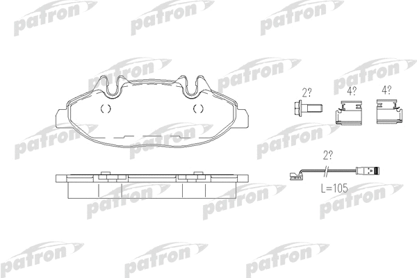 PBP1493 PATRON Комплект тормозных колодок, дисковый тормоз (фото 1)