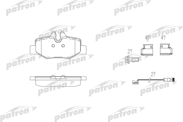 PBP1494 PATRON Комплект тормозных колодок, дисковый тормоз (фото 1)