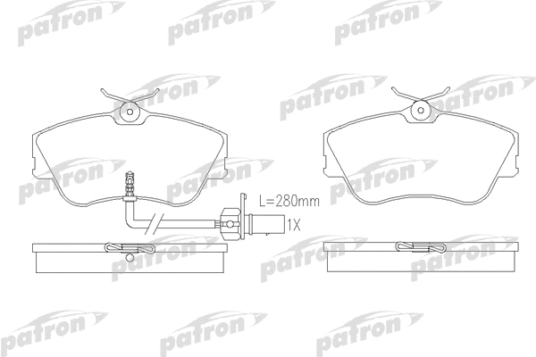 PBP1519 PATRON Комплект тормозных колодок, дисковый тормоз (фото 1)