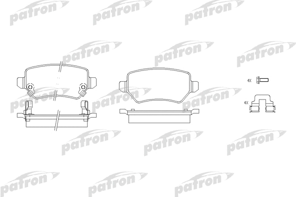 PBP1521 PATRON Комплект тормозных колодок, дисковый тормоз (фото 1)