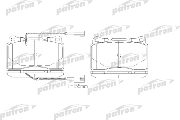 PBP1545 PATRON Комплект тормозных колодок, дисковый тормоз (фото 1)