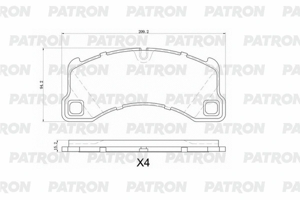 PBP1560 PATRON Комплект тормозных колодок, дисковый тормоз (фото 1)