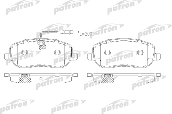 PBP1566 PATRON Комплект тормозных колодок, дисковый тормоз (фото 1)