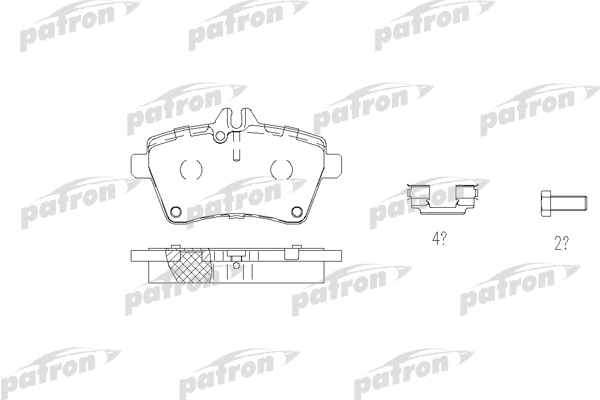 PBP1593 PATRON Комплект тормозных колодок, дисковый тормоз (фото 1)