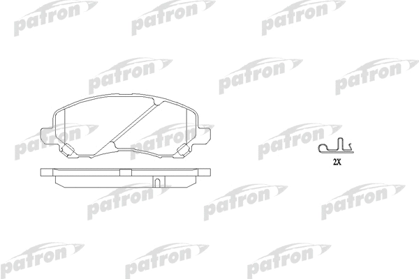 PBP1621 PATRON Комплект тормозных колодок, дисковый тормоз (фото 1)
