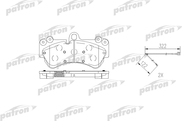 PBP1625 PATRON Комплект тормозных колодок, дисковый тормоз (фото 1)