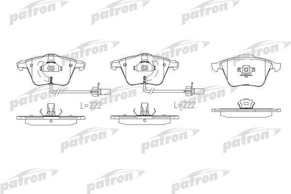 PBP1629 PATRON Комплект тормозных колодок, дисковый тормоз (фото 1)