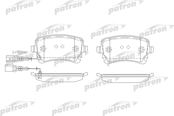 PBP1644 PATRON Комплект тормозных колодок, дисковый тормоз (фото 1)
