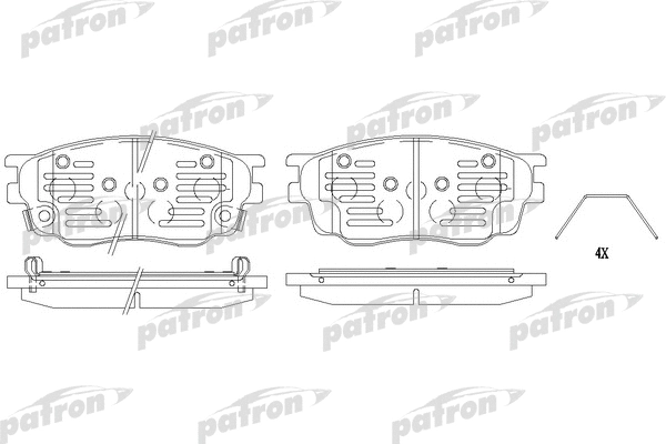 PBP1707 PATRON Комплект тормозных колодок, дисковый тормоз (фото 1)