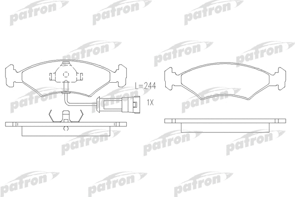 PBP212 PATRON Комплект тормозных колодок, дисковый тормоз (фото 1)