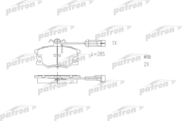 PBP370 PATRON Комплект тормозных колодок, дисковый тормоз (фото 1)