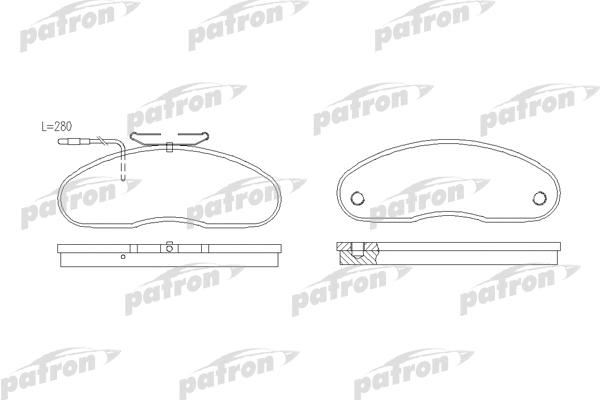 PBP791 PATRON Комплект тормозных колодок, дисковый тормоз (фото 1)