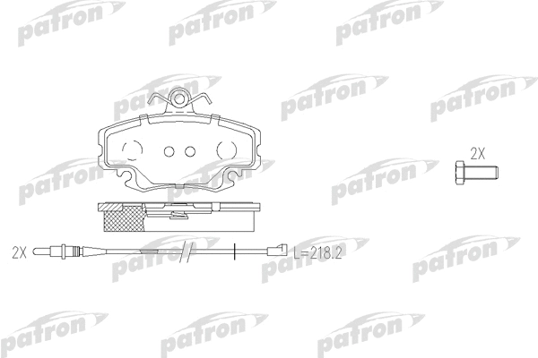 PBP845 PATRON Комплект тормозных колодок, дисковый тормоз (фото 1)