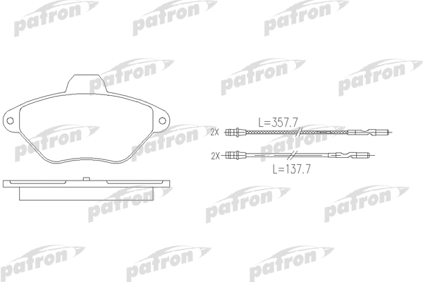 PBP875 PATRON Комплект тормозных колодок, дисковый тормоз (фото 1)