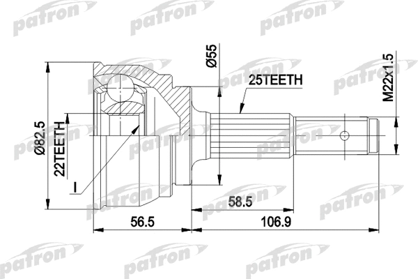 PCV1163 PATRON Шарнирный комплект, приводной вал (фото 1)
