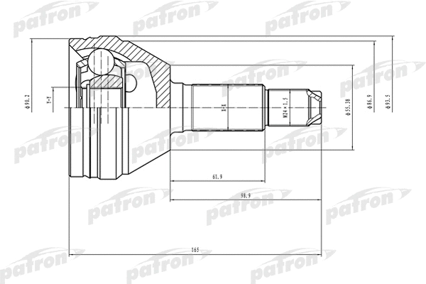 PCV1498 PATRON Шарнирный комплект, приводной вал (фото 1)