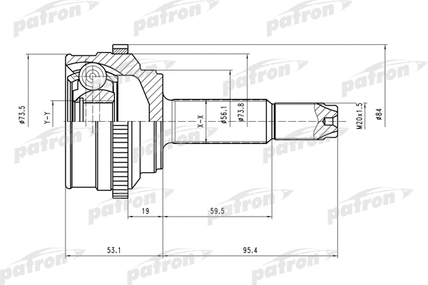 PCV1527 PATRON Шарнирный комплект, приводной вал (фото 1)